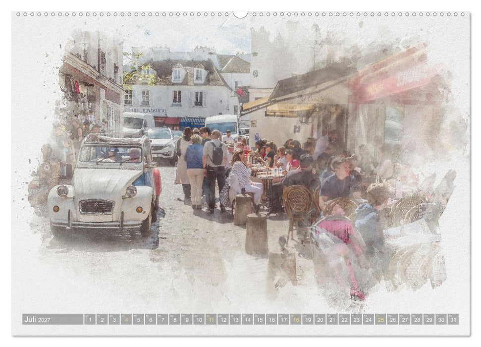 Paris à l'aquarelle (CALVENDO Premium Wandkalender 2027)