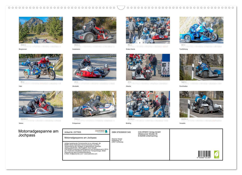 Motorradgespanne am Jochpass (CALVENDO Wandkalender 2027)