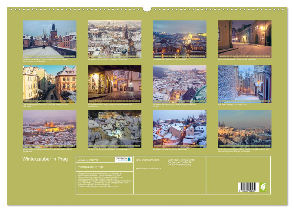 Winterzauber in Prag (CALVENDO Wandkalender 2027)