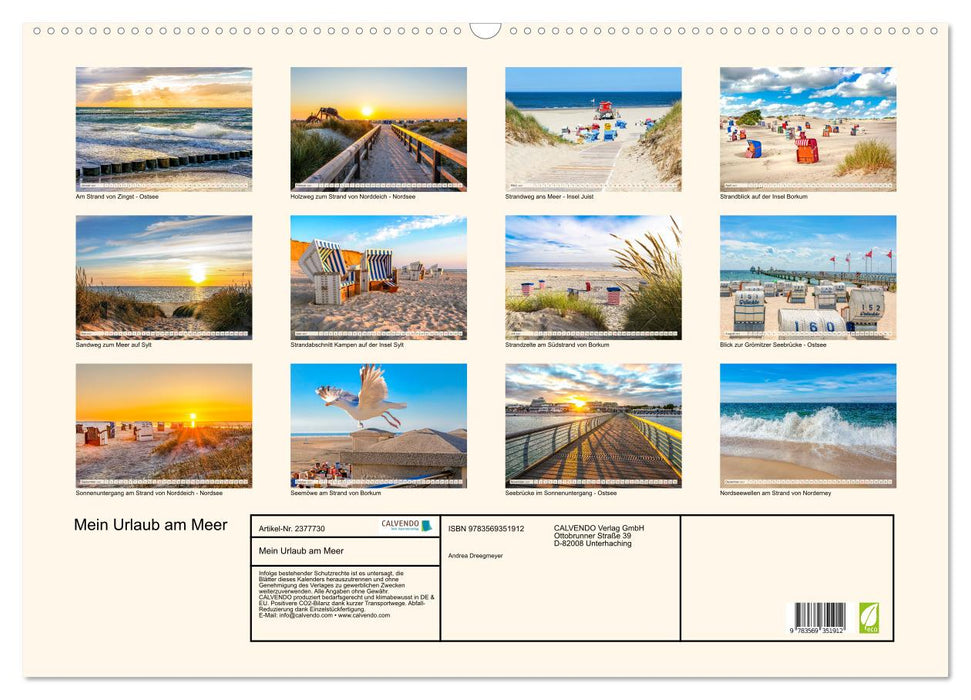 Mein Urlaub am Meer (CALVENDO Wandkalender 2027)