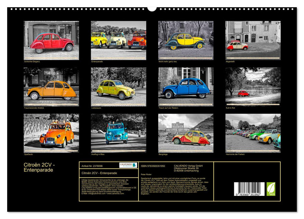 Citroën 2CV - Entenparade (CALVENDO Premium Wandkalender 2027)
