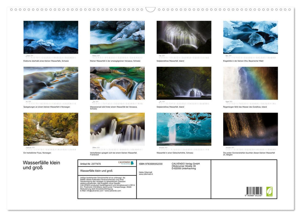 Wasserfälle klein und groß (CALVENDO Wandkalender 2027)