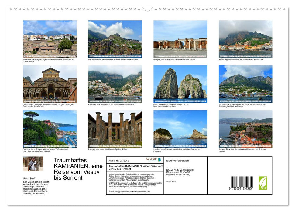 Traumhaftes KAMPANIEN, eine Reise vom Vesuv bis Sorrent (CALVENDO Premium Wandkalender 2027)