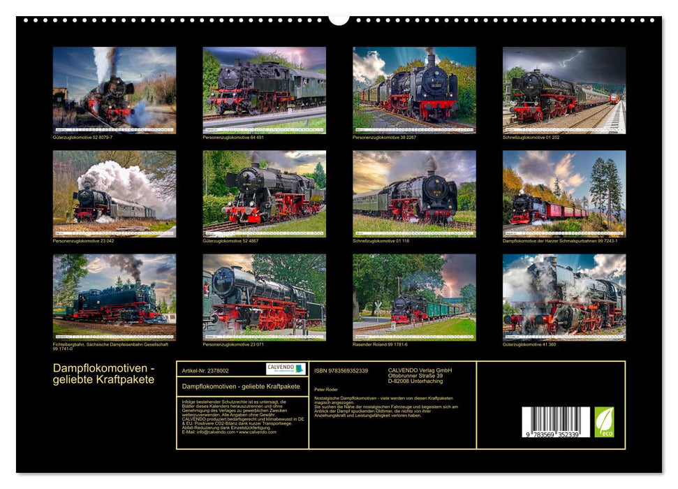 Dampflokomotiven - geliebte Kraftpakete (CALVENDO Premium Wandkalender 2027)