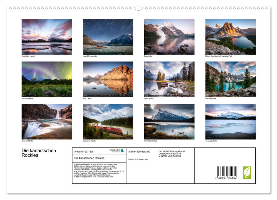 Die kanadischen Rockies (CALVENDO Premium Wandkalender 2027)