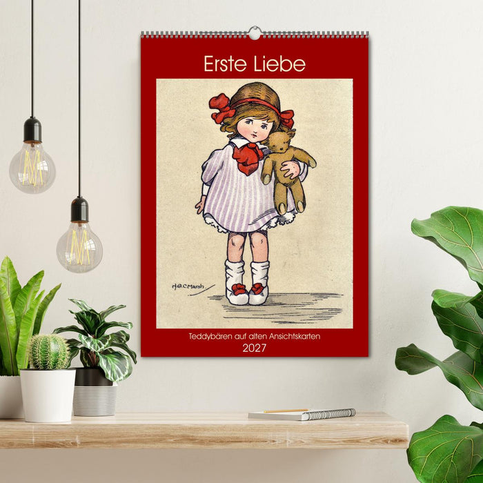 Erste Liebe - Teddybären auf alten Ansichtskarten (CALVENDO Wandkalender 2027)