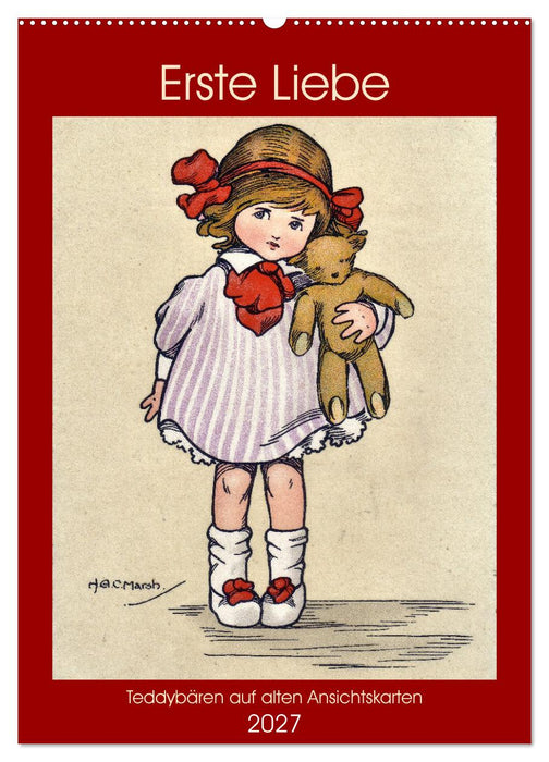 Erste Liebe - Teddybären auf alten Ansichtskarten (CALVENDO Wandkalender 2027)