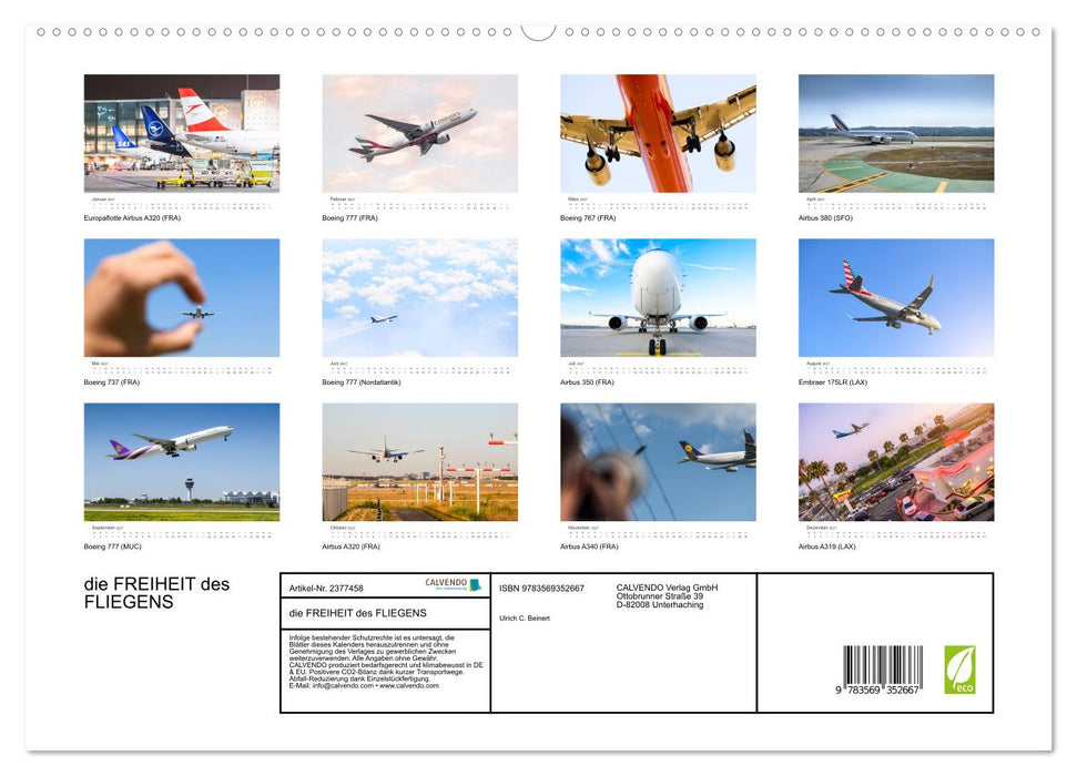 die FREIHEIT des FLIEGENS (CALVENDO Premium Wandkalender 2027)