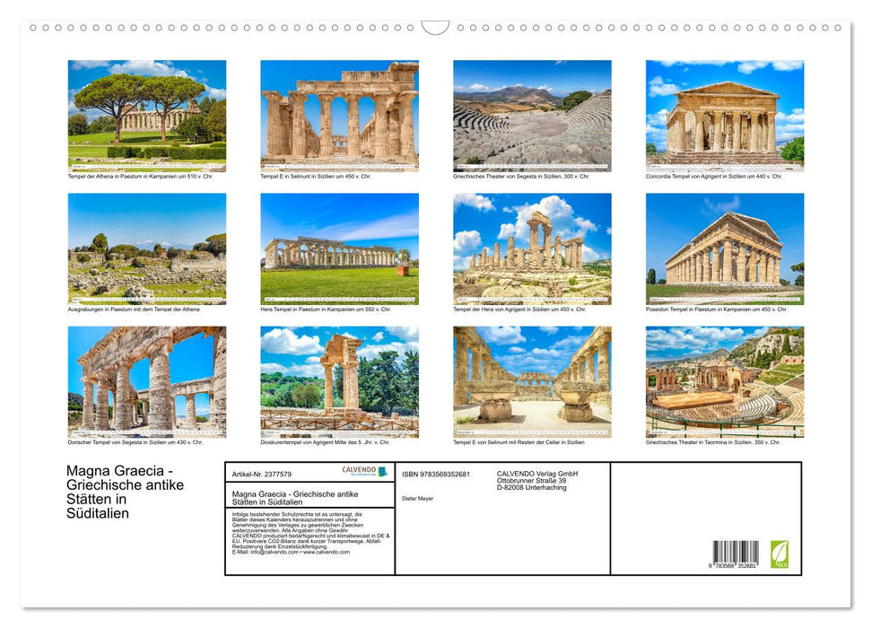 Magna Graecia - Griechische antike Stätten in Süditalien (CALVENDO Wandkalender 2027)