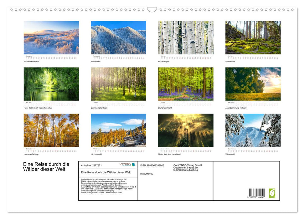 Eine Reise durch die Wälder dieser Welt (CALVENDO Wandkalender 2027)