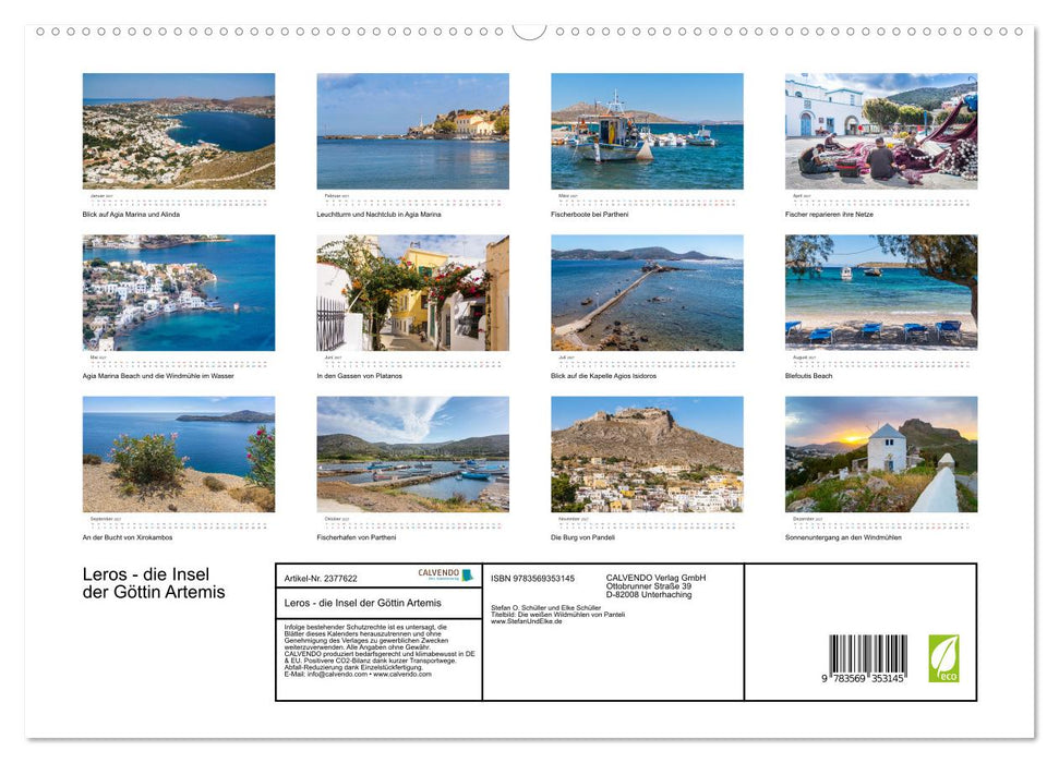 Leros - die Insel der Göttin Artemis (CALVENDO Premium Wandkalender 2027)