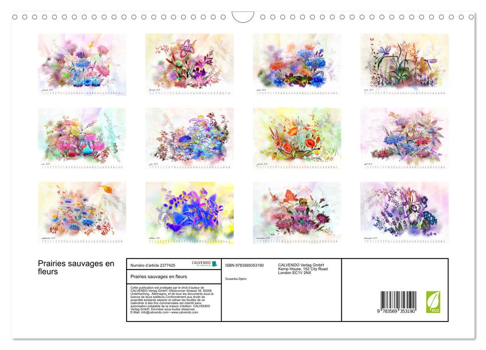 Prairies sauvages en fleurs (CALVENDO Calendrier mensuel 2027)