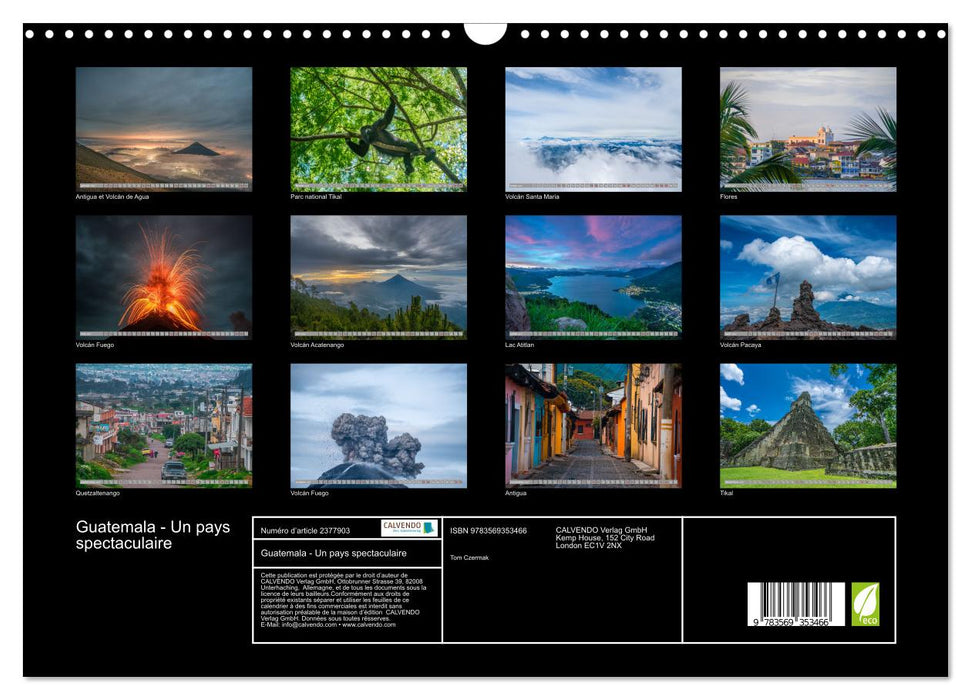 Guatemala - Un pays spectaculaire (CALVENDO Calendrier mensuel 2027)