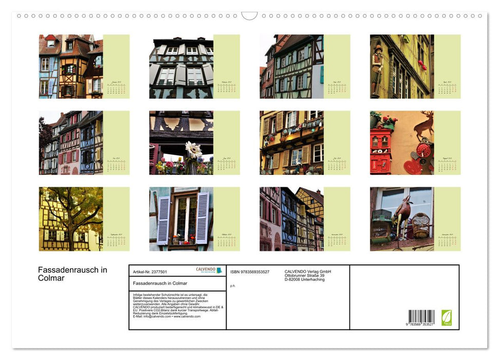 Fassadenrausch in Colmar (CALVENDO Wandkalender 2027)