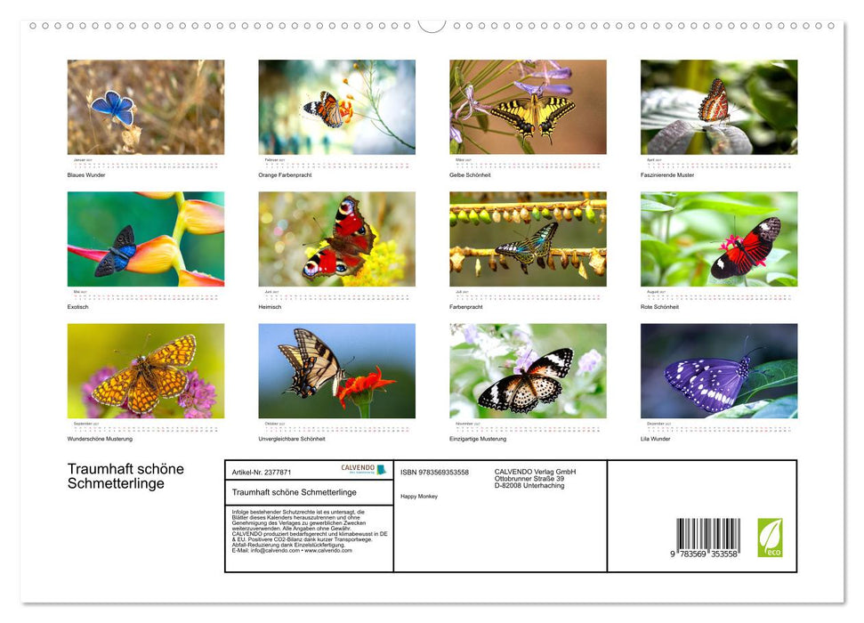 Traumhaft schöne Schmetterlinge (CALVENDO Premium Wandkalender 2027)