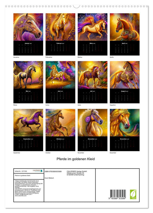 Pferde im goldenen Kleid (CALVENDO Premium Wandkalender 2027)
