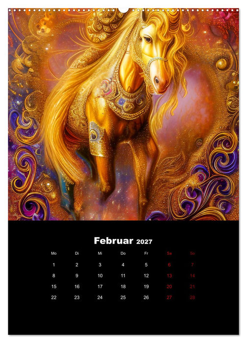 Pferde im goldenen Kleid (CALVENDO Premium Wandkalender 2027)