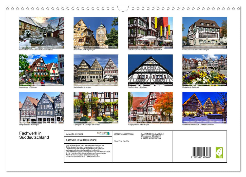 Fachwerk in Süddeutschland (CALVENDO Wandkalender 2027)
