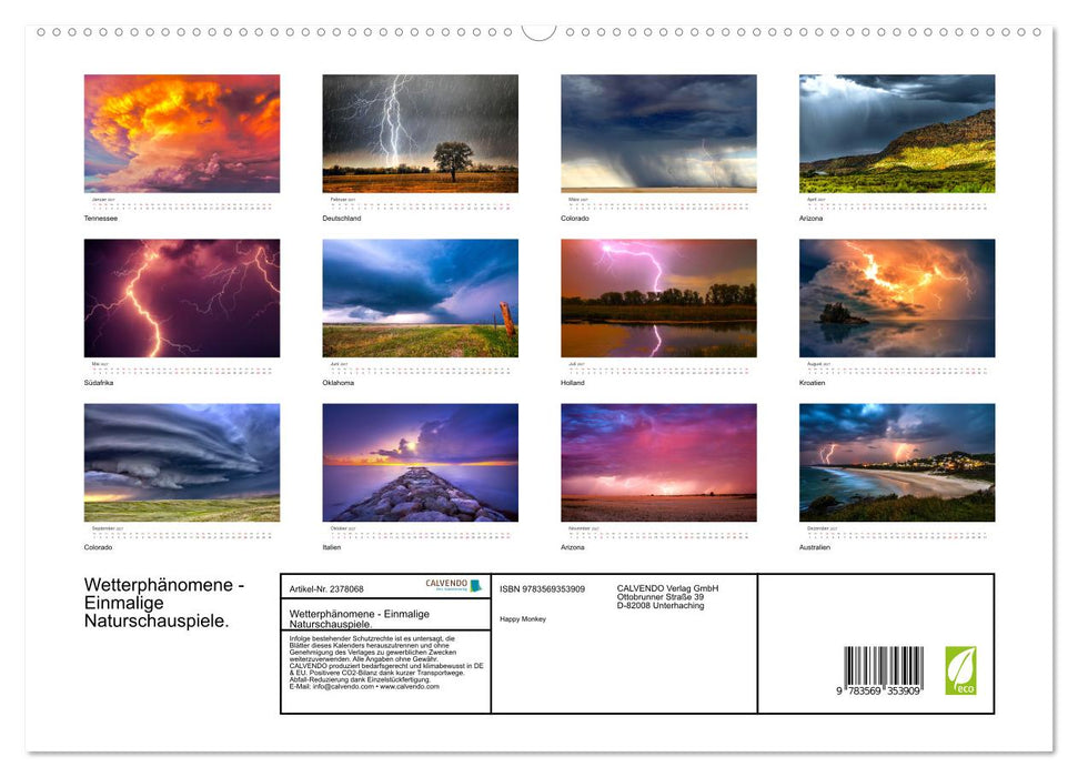 Wetterphänomene - Einmalige Naturschauspiele. (CALVENDO Premium Wandkalender 2027)