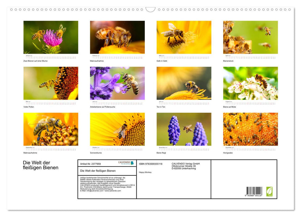 Die Welt der fleißigen Bienen (CALVENDO Wandkalender 2027)