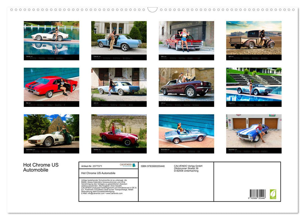 Hot Chrome US Automobile (CALVENDO Wandkalender 2027)