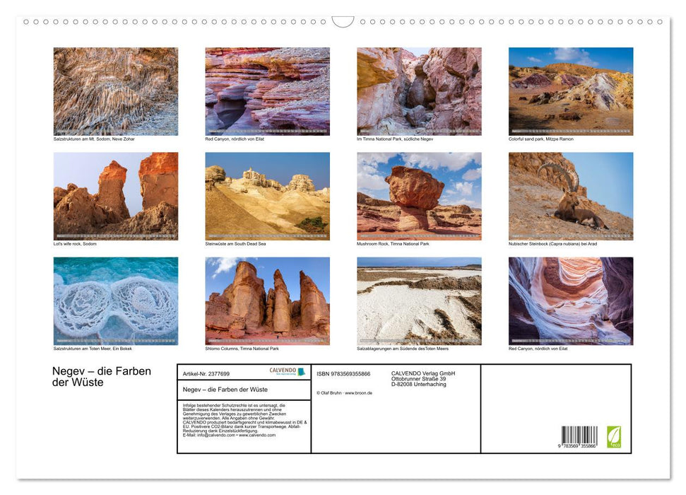 Negev – die Farben der Wüste (CALVENDO Wandkalender 2027)