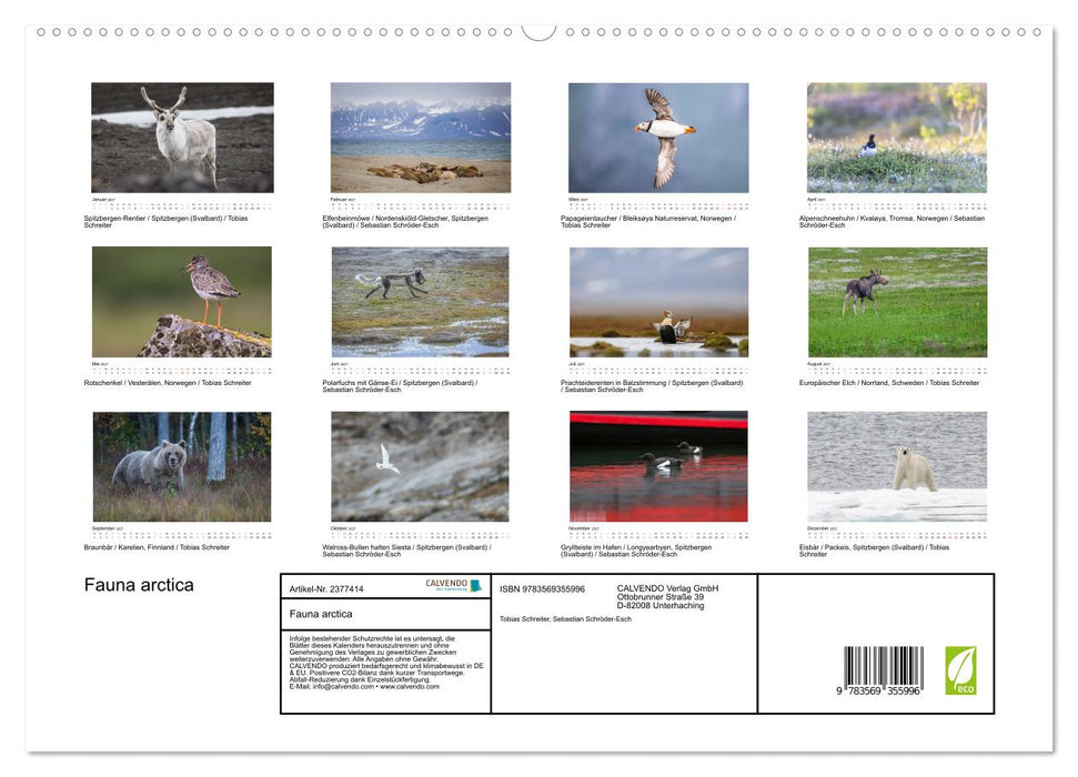 Fauna arctica (CALVENDO Premium Wandkalender 2027)