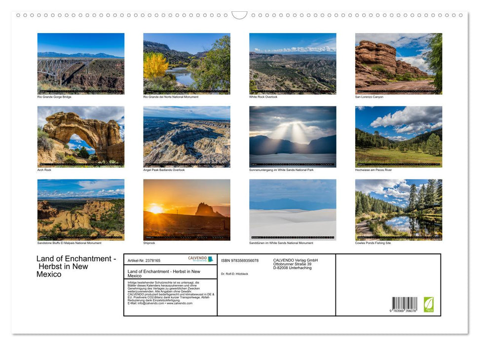 Land of Enchantment - Herbst in New Mexico (CALVENDO Wandkalender 2027)