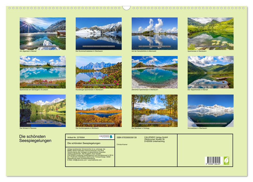 Die schönsten Seespiegelungen (CALVENDO Wandkalender 2027)