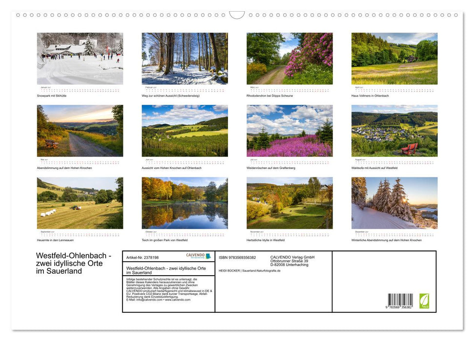 Westfeld-Ohlenbach - zwei idyllische Orte im Sauerland (CALVENDO Wandkalender 2027)