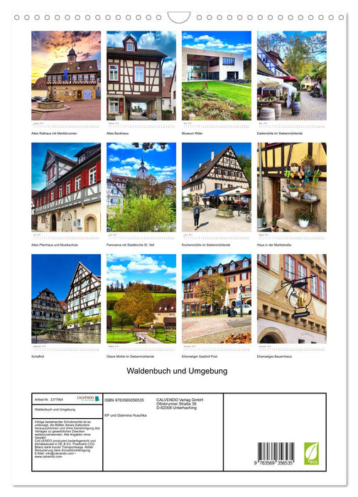 Waldenbuch und Umgebung (CALVENDO Wandkalender 2027)
