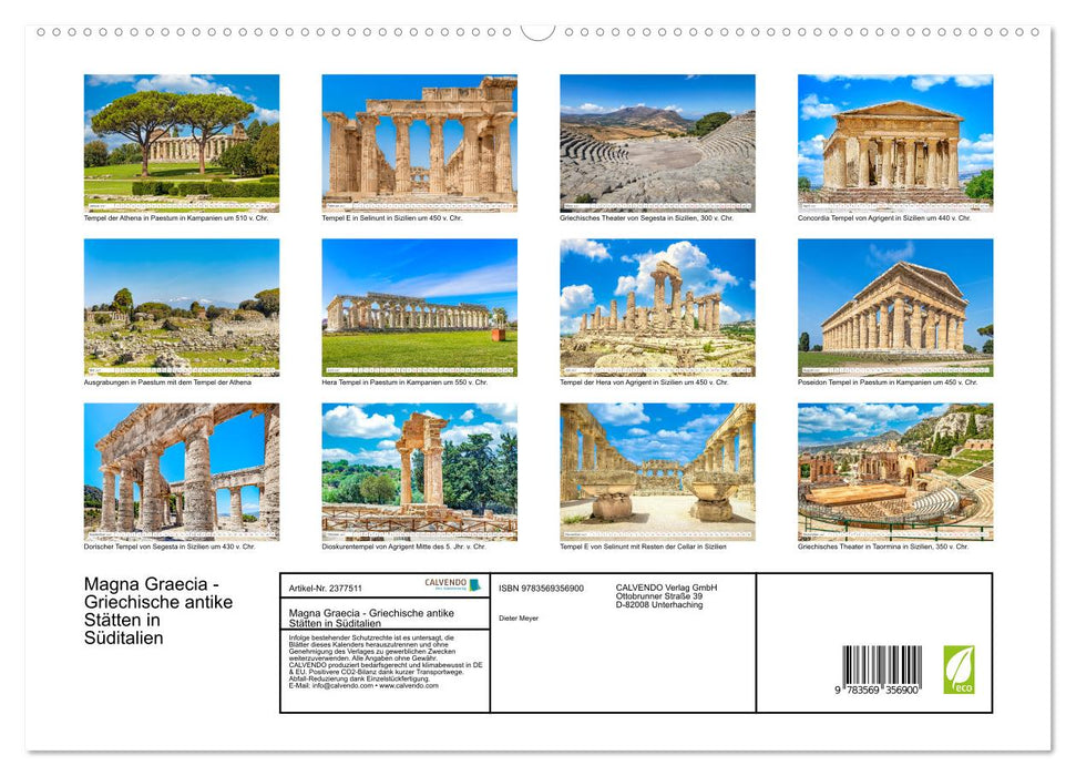 Magna Graecia - Griechische antike Stätten in Süditalien (CALVENDO Premium Wandkalender 2027)