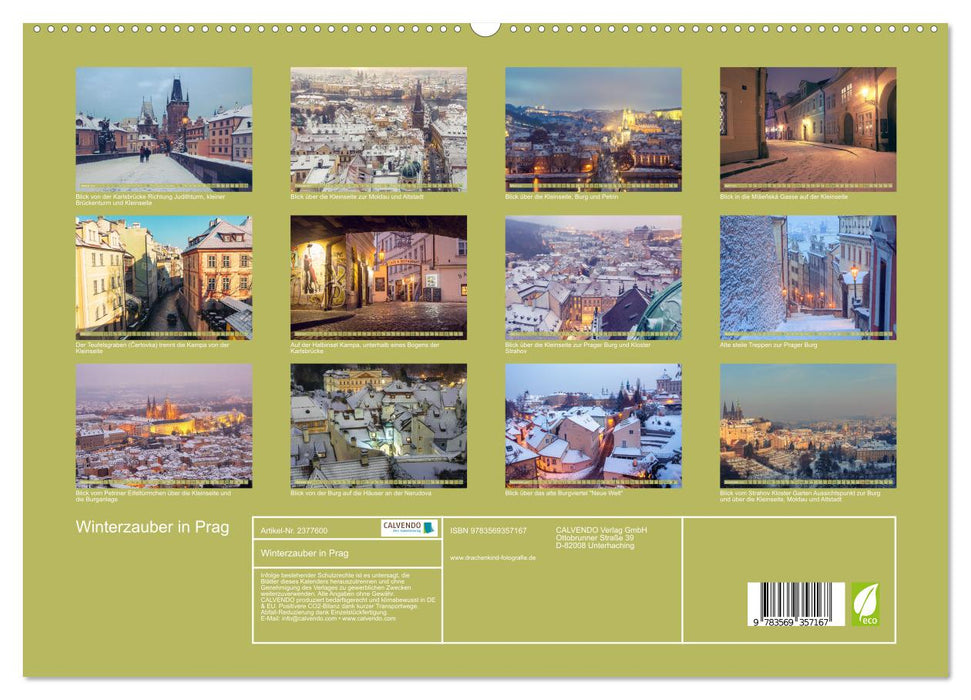 Winterzauber in Prag (CALVENDO Premium Wandkalender 2027)