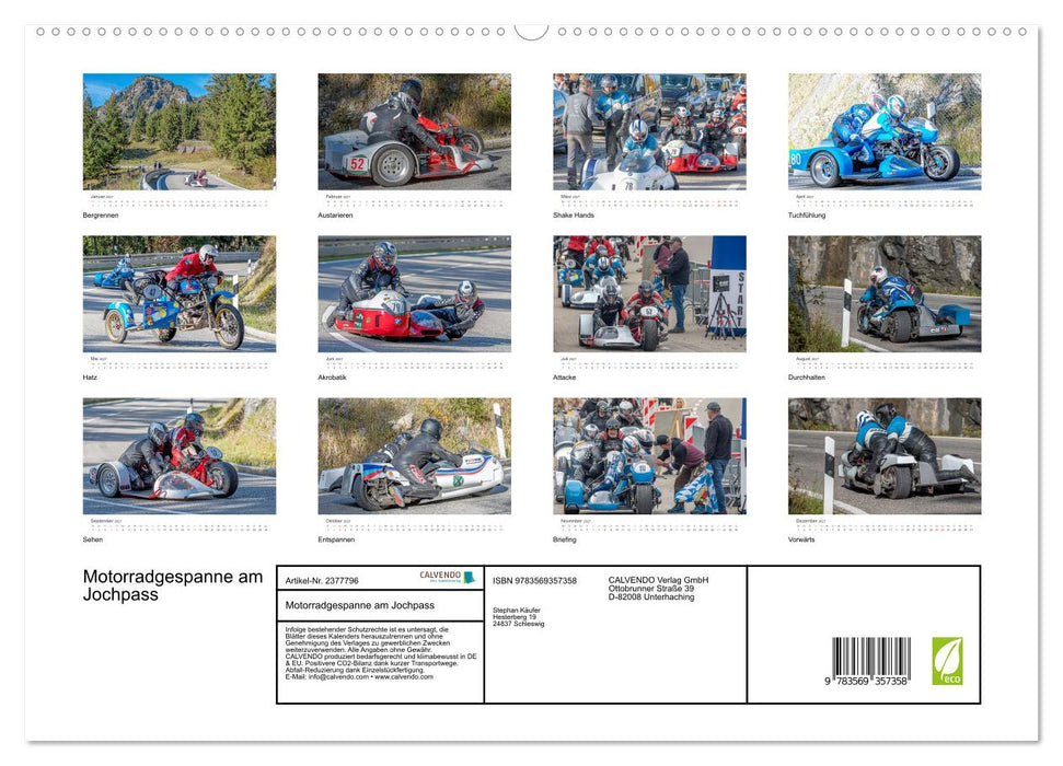 Motorradgespanne am Jochpass (CALVENDO Premium Wandkalender 2027)
