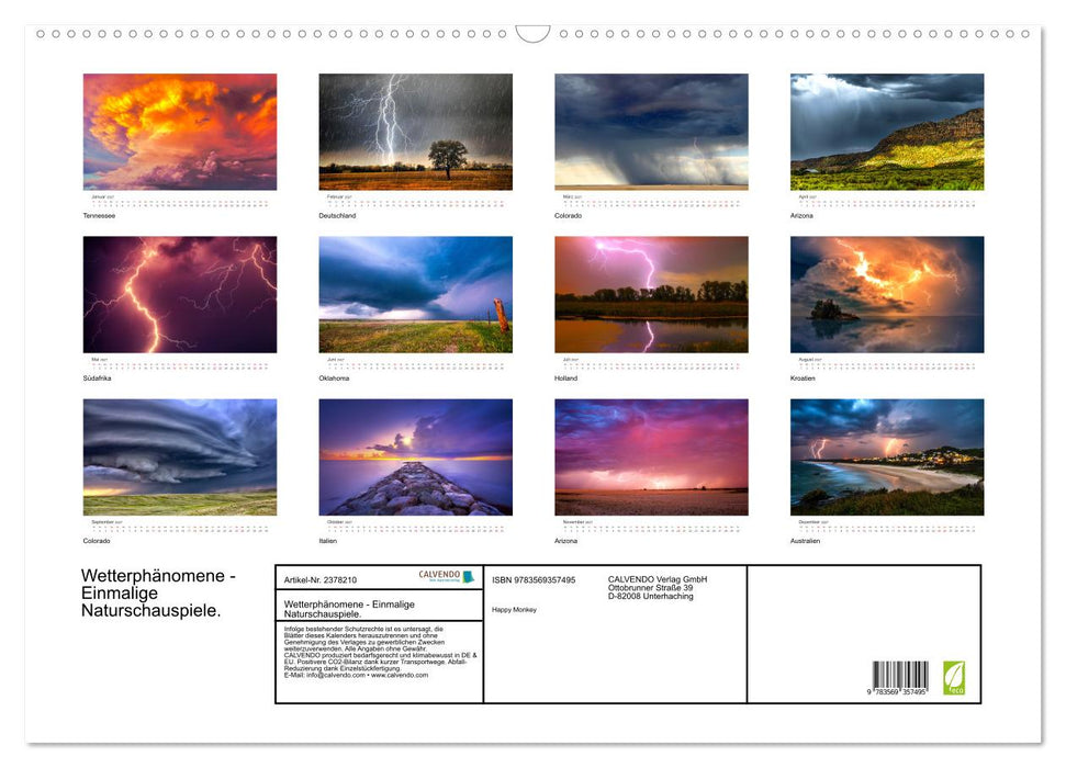 Wetterphänomene - Einmalige Naturschauspiele. (CALVENDO Wandkalender 2027)