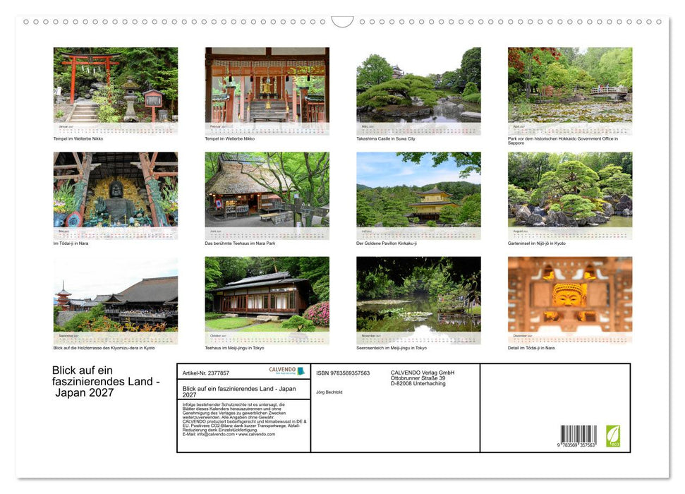 Blick auf ein faszinierendes Land - Japan 2027 (CALVENDO Wandkalender 2027)