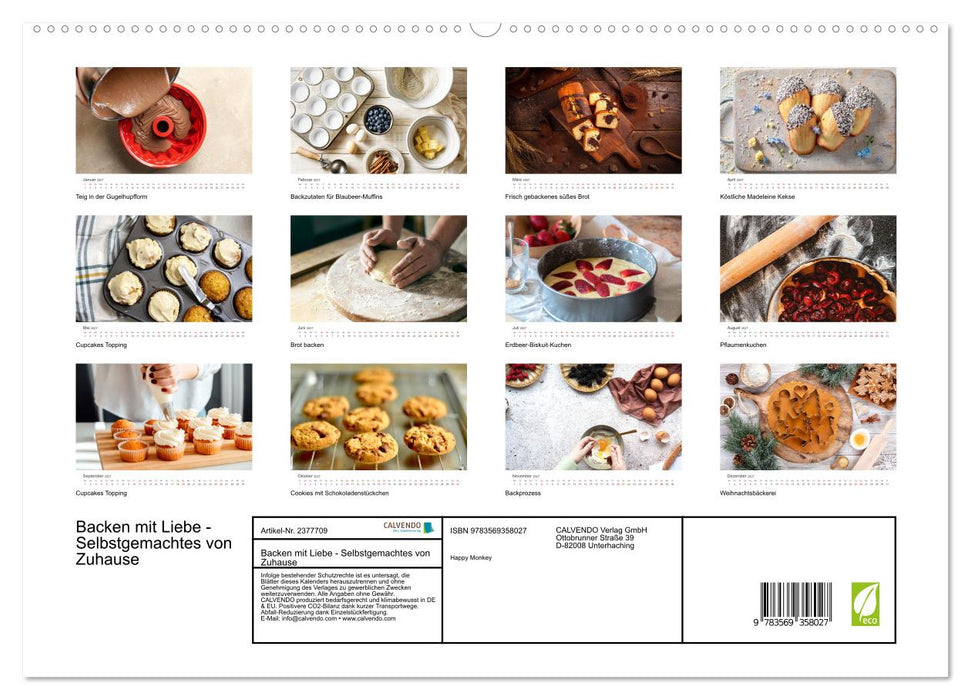 Backen mit Liebe - Selbstgemachtes von Zuhause (CALVENDO Premium Wandkalender 2027)