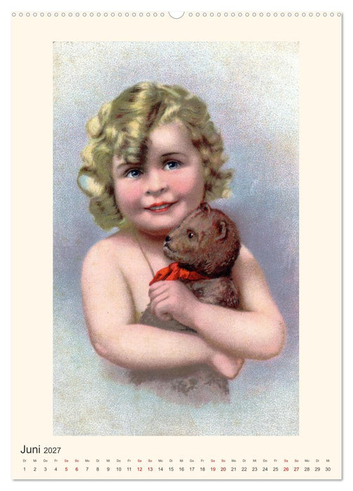 Erste Liebe - Teddybären auf alten Ansichtskarten (CALVENDO Premium Wandkalender 2027)
