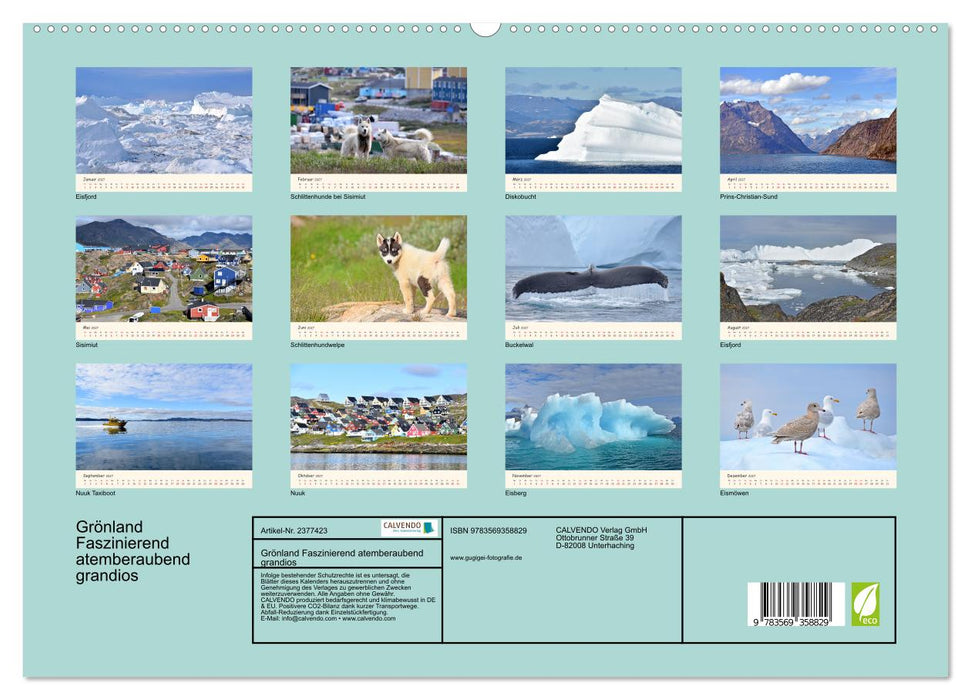 Grönland Faszinierend atemberaubend grandios (CALVENDO Premium Wandkalender 2027)
