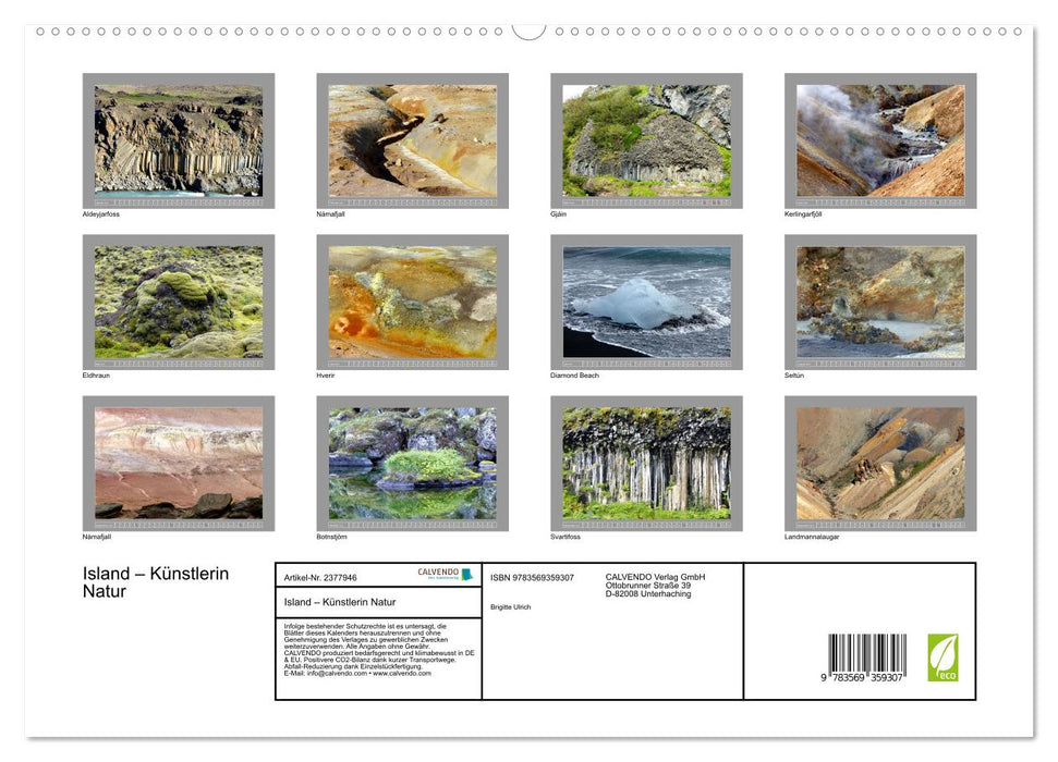 Island – Künstlerin Natur (CALVENDO Premium Wandkalender 2027)