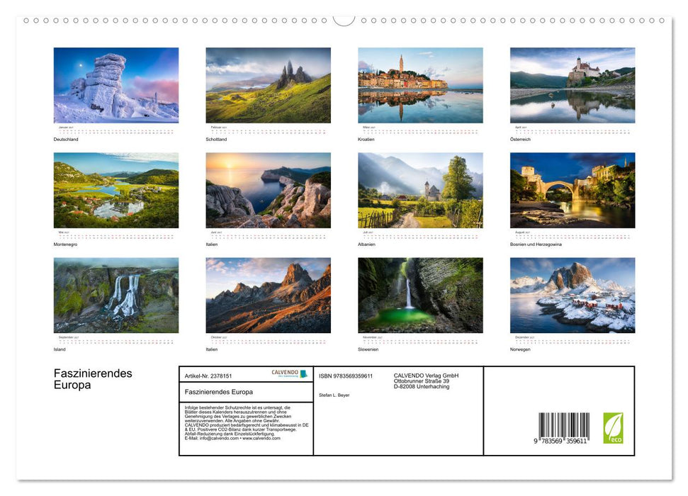 Faszinierendes Europa (CALVENDO Premium Wandkalender 2027)