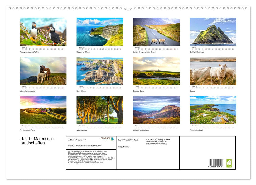 Irland - Malerische Landschaften (CALVENDO Wandkalender 2027)