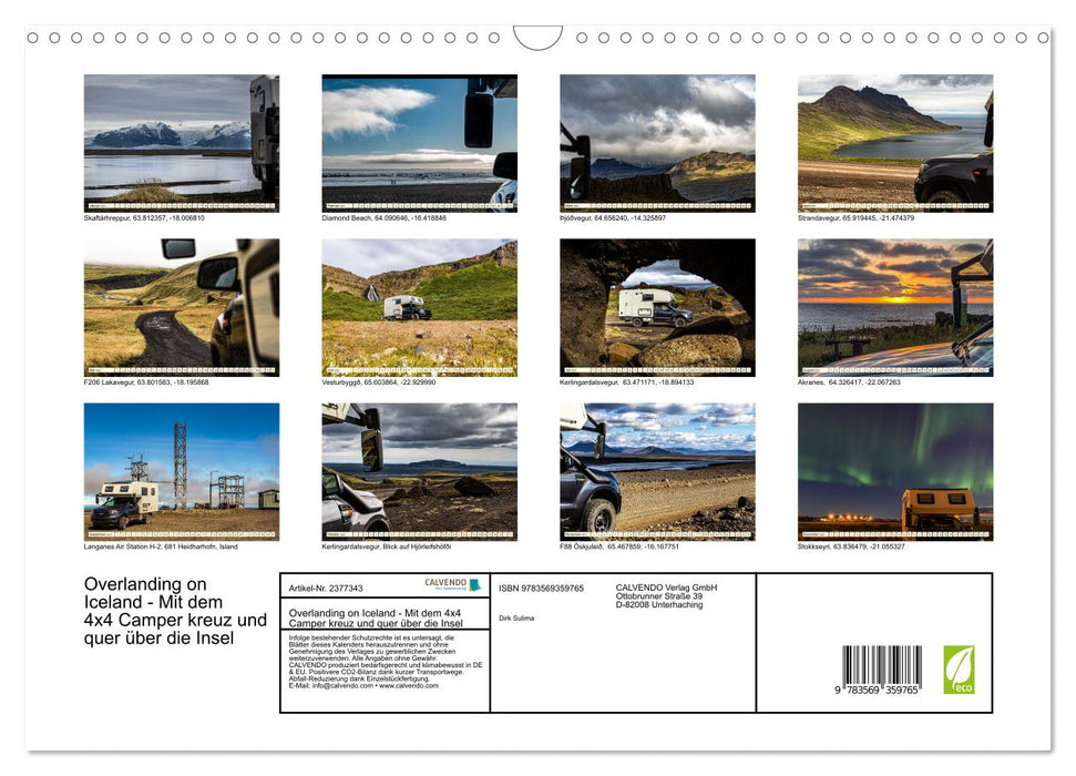 Overlanding on Iceland - Mit dem 4x4 Camper kreuz und quer über die Insel (CALVENDO Wandkalender 2027)