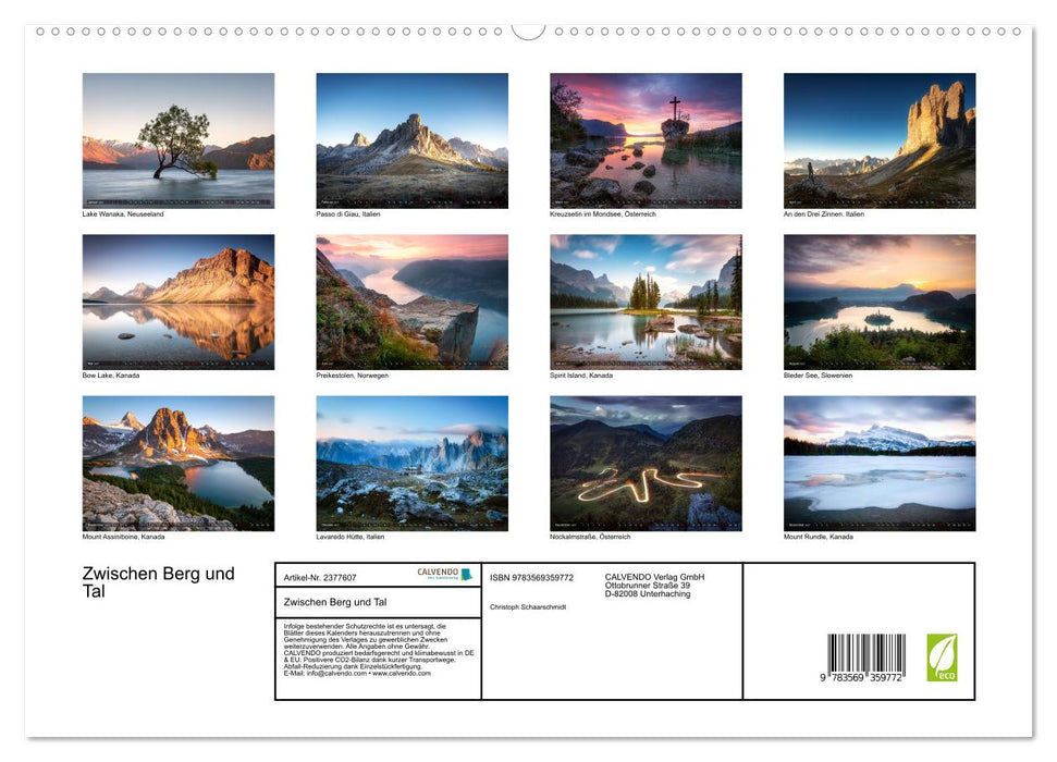 Zwischen Berg und Tal (CALVENDO Premium Wandkalender 2027)