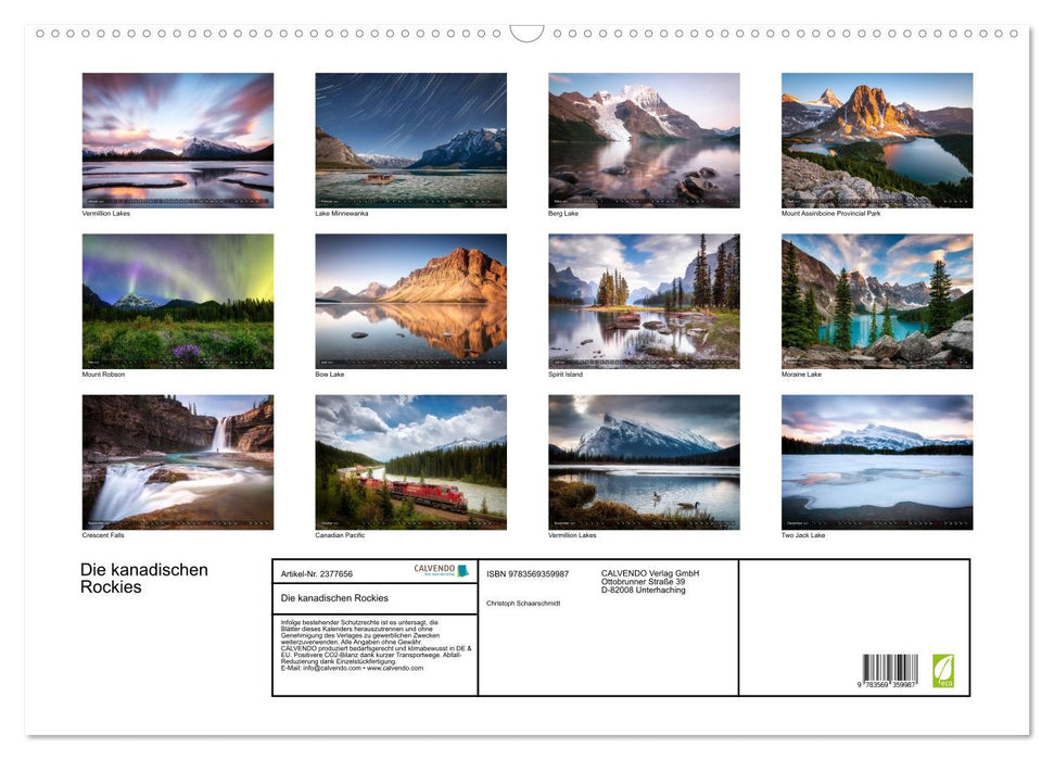 Die kanadischen Rockies (CALVENDO Wandkalender 2027)