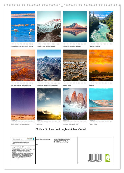 Chile - Ein Land mit unglaublicher Vielfalt. (CALVENDO Premium Wandkalender 2027)