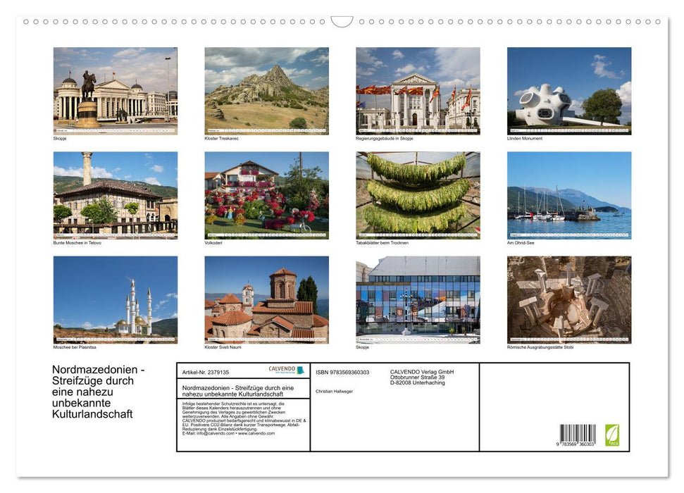 Nordmazedonien - Streifzüge durch eine nahezu unbekannte Kulturlandschaft (CALVENDO Wandkalender 2027)