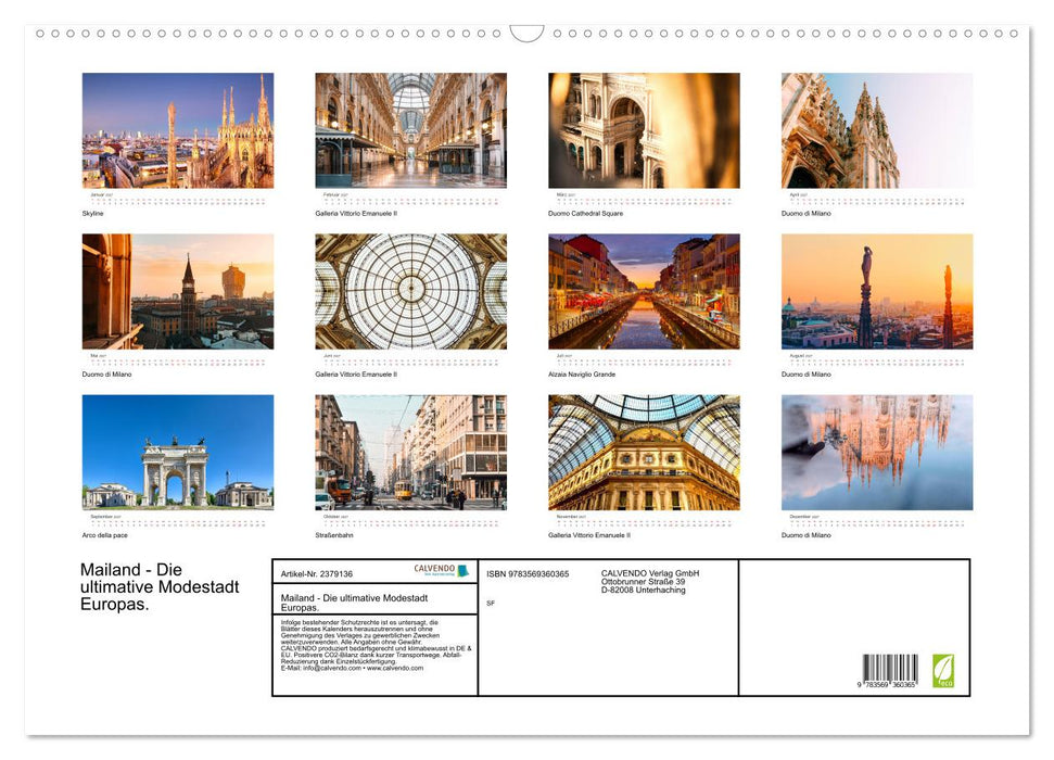 Mailand - Die ultimative Modestadt Europas. (CALVENDO Wandkalender 2027)