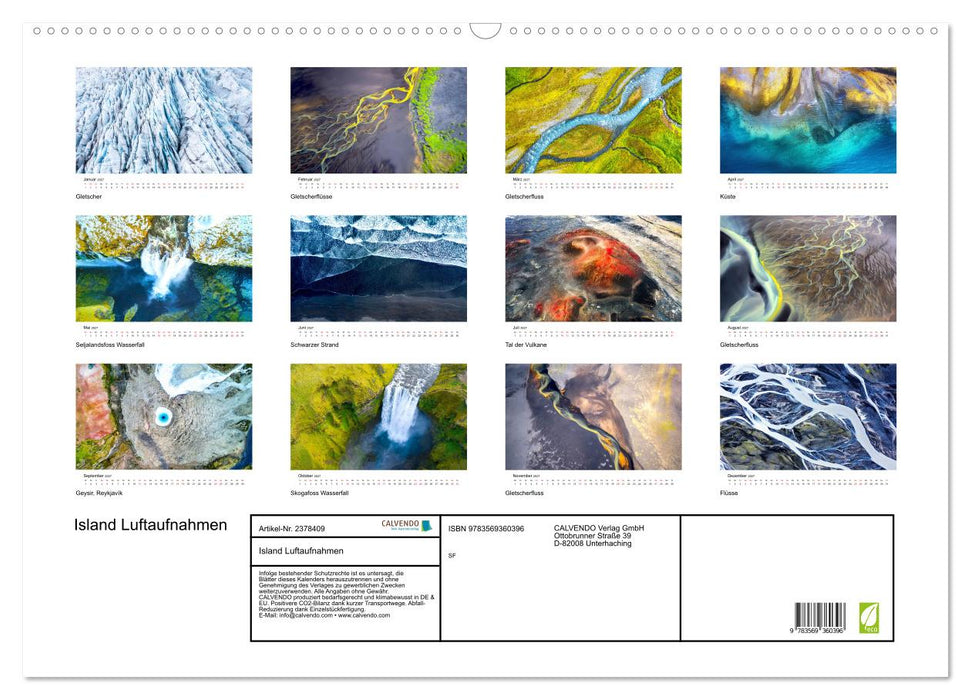 Island Luftaufnahmen (CALVENDO Wandkalender 2027)