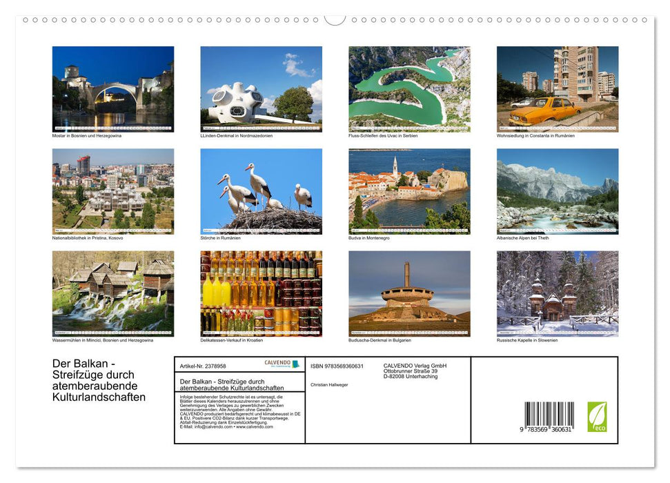Der Balkan - Streifzüge durch atemberaubende Kulturlandschaften (CALVENDO Premium Wandkalender 2027)